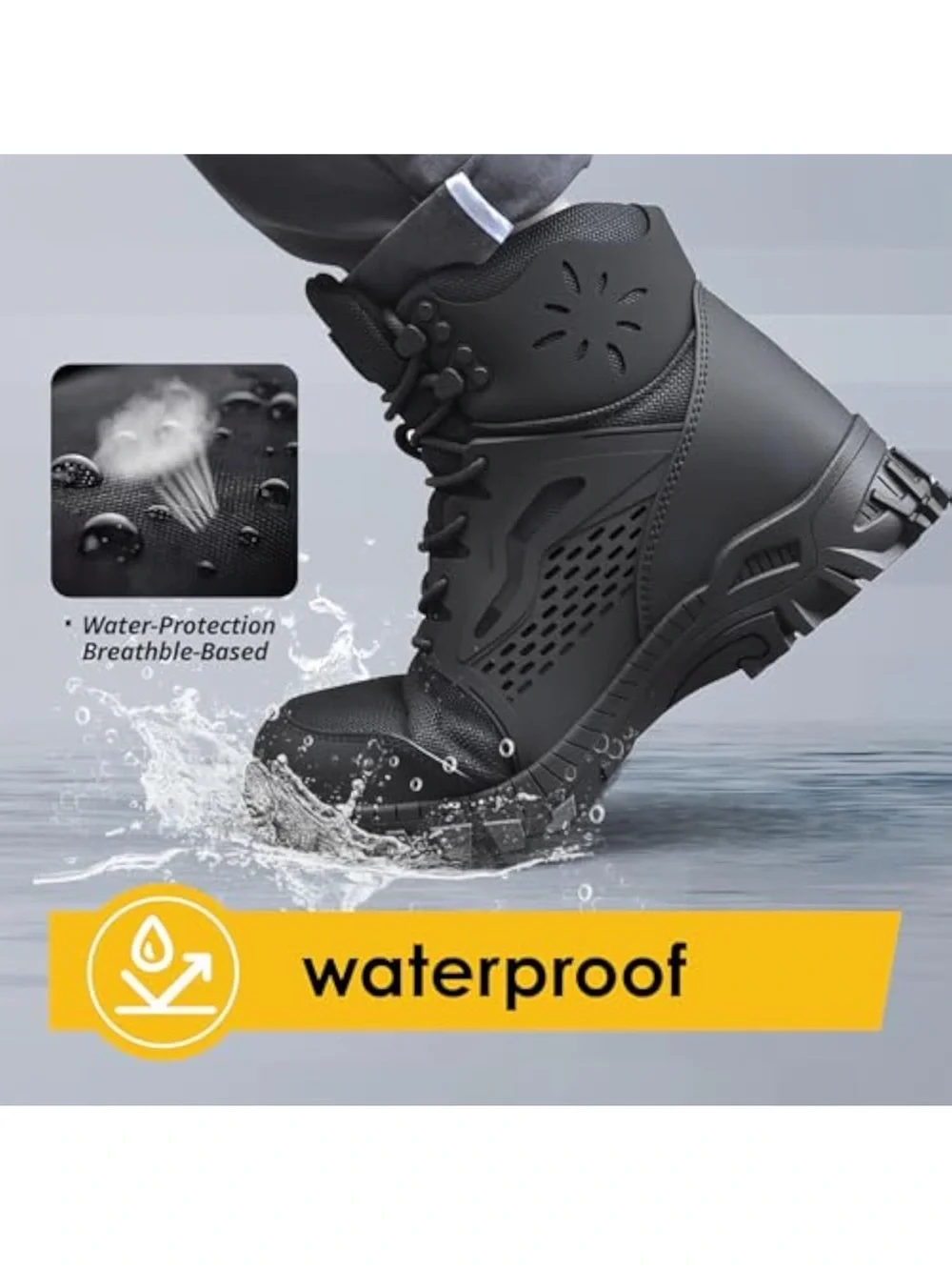 Mens Sneakers Work Safety Shoes Mesh Steel Toe Cap Waterproof Boots Size US 8.5
